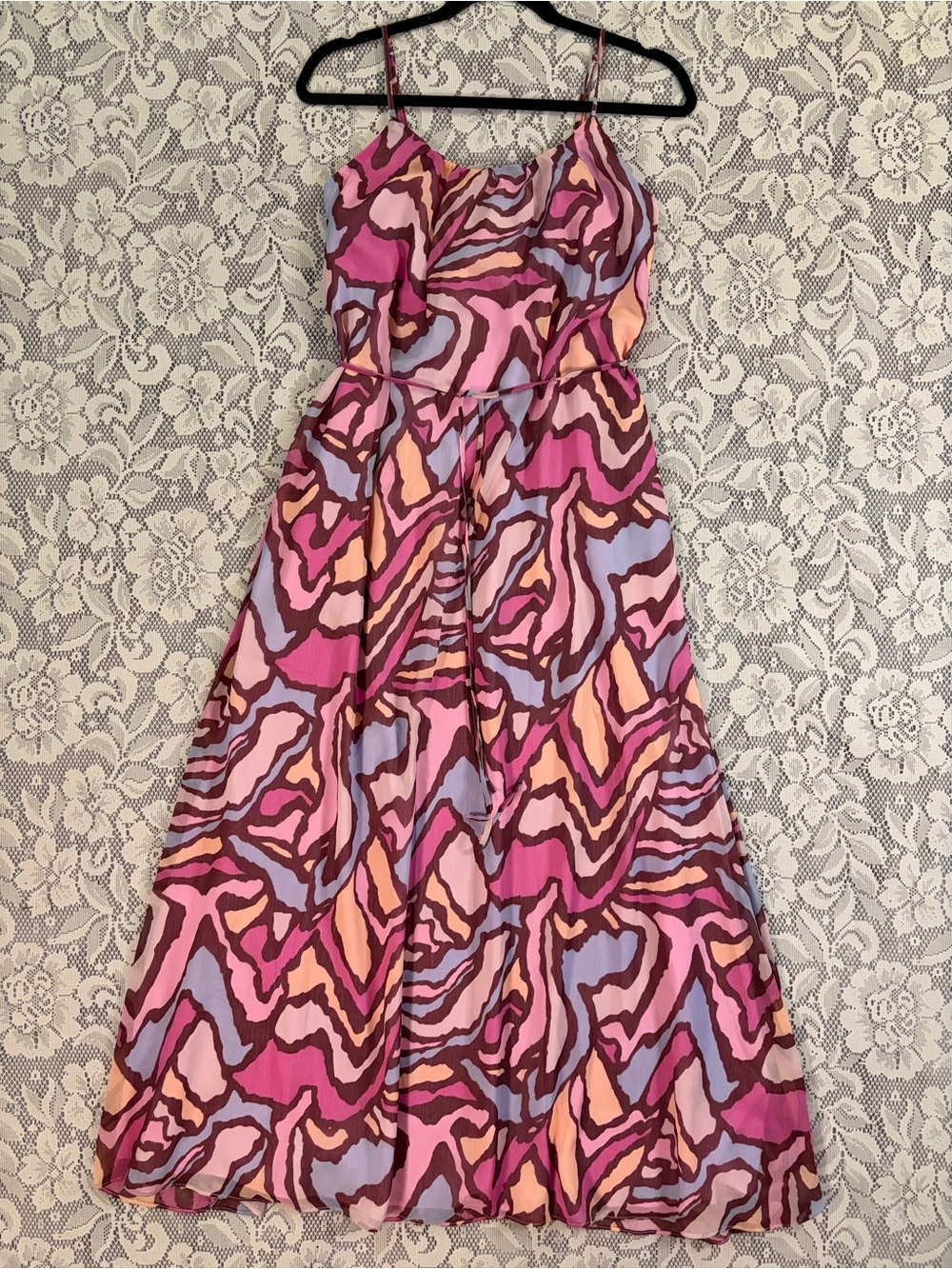 Sam Edelman Rose Landscape w/Tie Maxi Dress